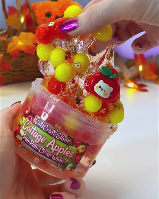 "Cottage Apples" - PomPom Clear Slime