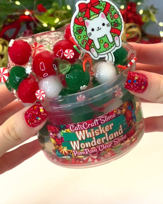 Whisker Wonderland PomPom Clear Slime Video