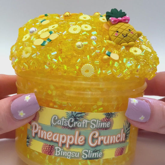 Bingsu Slime CandyCane Crunch SCENTED clear rainbow Crunchy ASMR