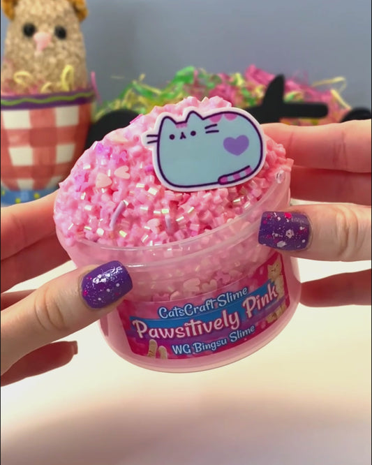 "Pawsitively Pink" - White Glue Bingsu Slime