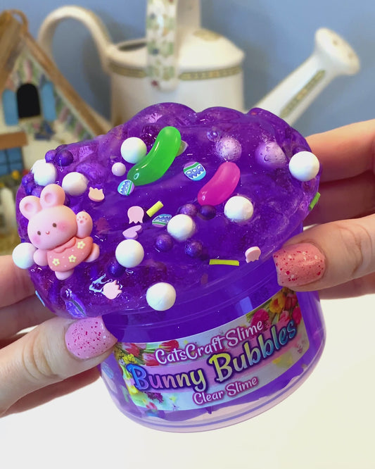 bunny bubbles clear slime vieo