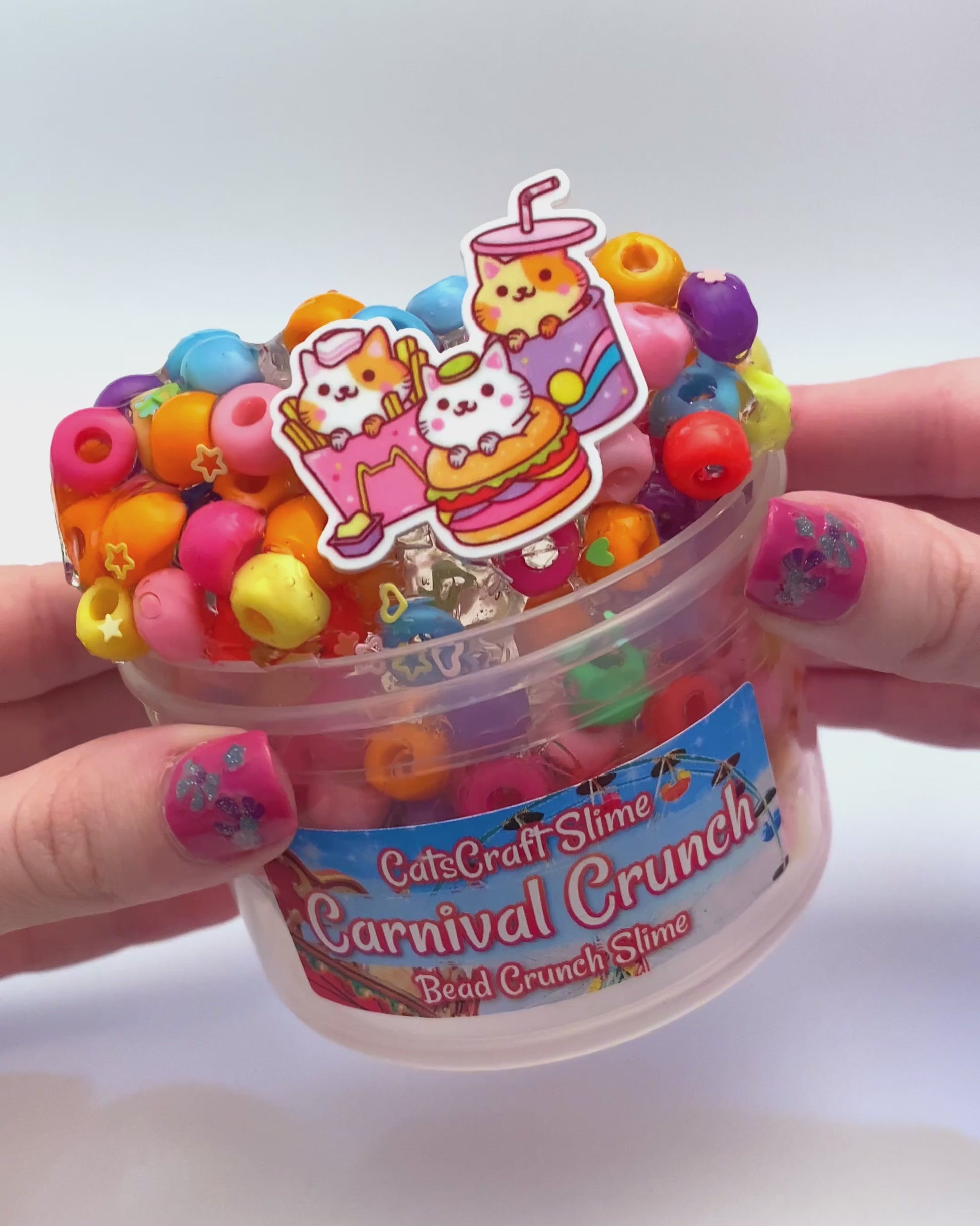 Bead Crunch Clear Slime Carnival Crunch Scented Stretchy Slime ASMR –  CatsCraftSlime