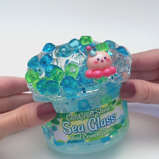 Bead Crunch Clear Slime Sea Glass Scented Stretchy Slime ASMR 6 oz –  CatsCraftSlime