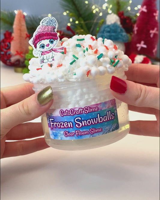 "Frozen Snowballs" - Full Floam Clear Slime