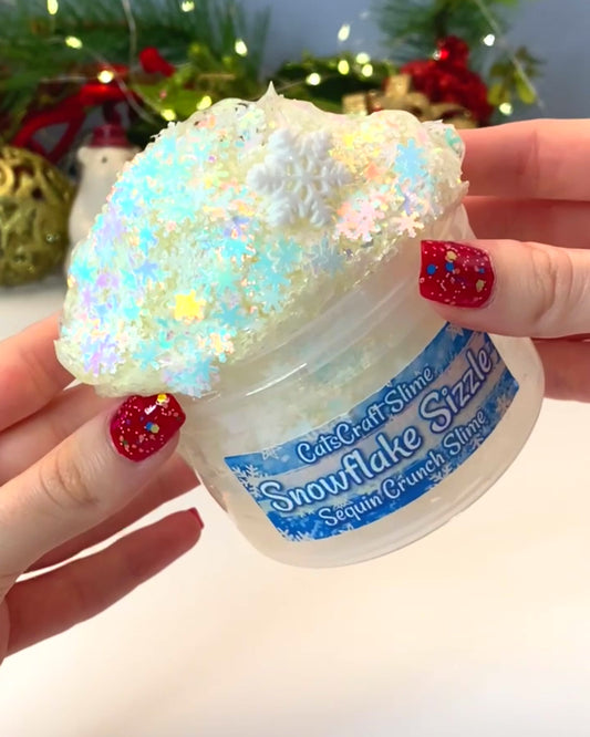 Snowflake Sizzle Sequin Crunch Clear Slime Video