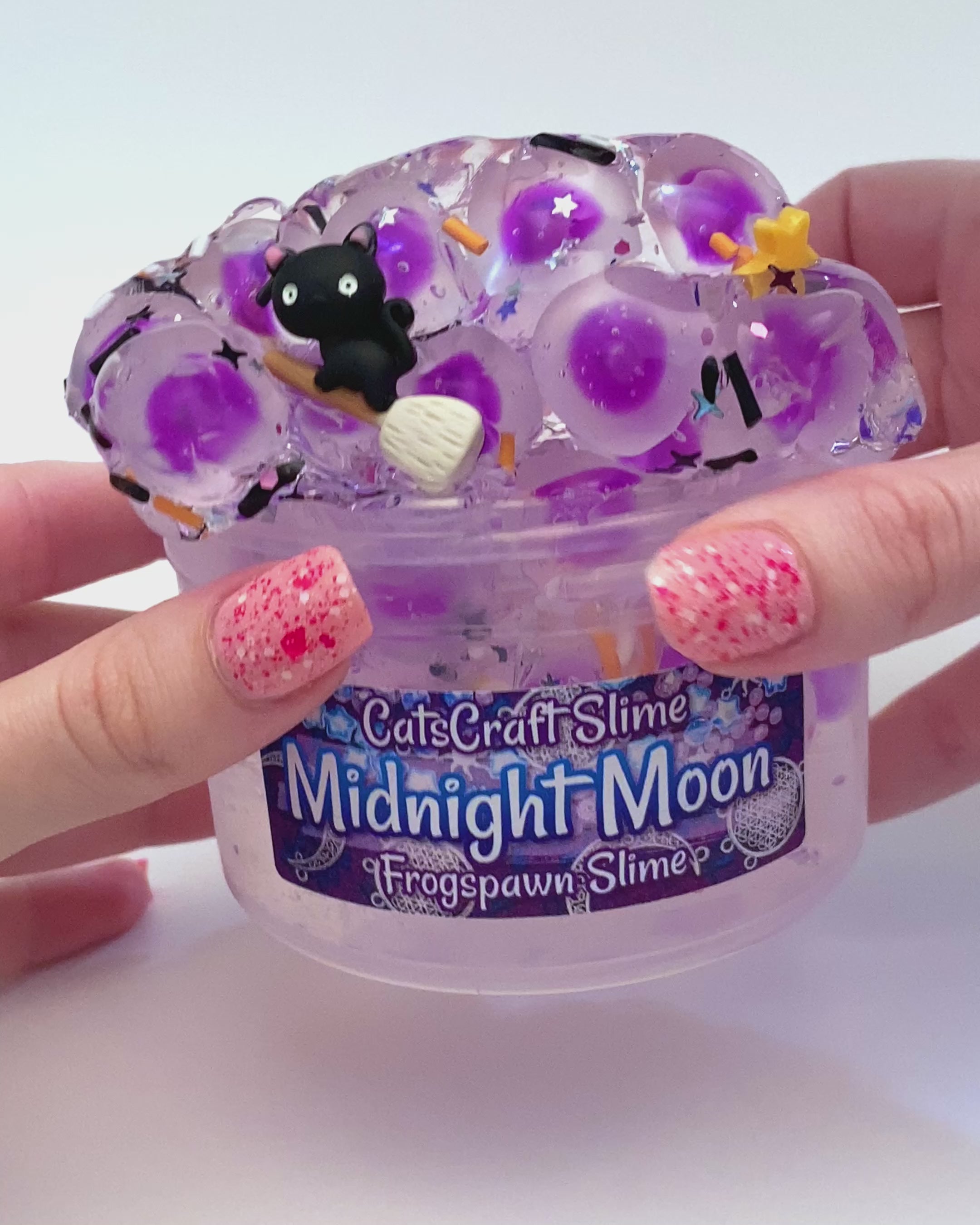 Frog Spawn Slime Midnight Moon Unscented Stretchy Frogspawn crunchy CatsCraftSlime