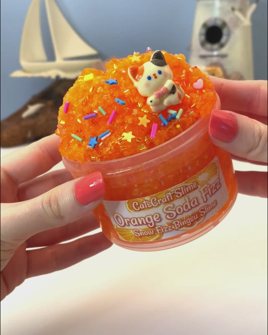 "Orange Soda Fizz"- Snow Fizz Bingsu Slime (Rare slime texture)