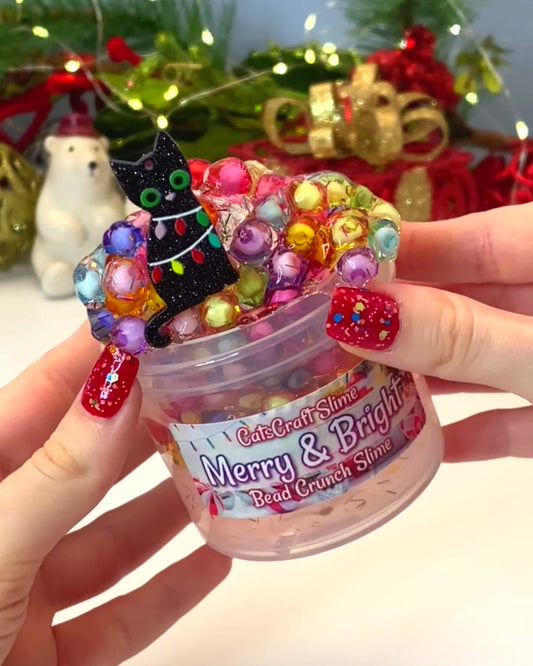 Merry Bright Bead Crunch Clear Slime Video
