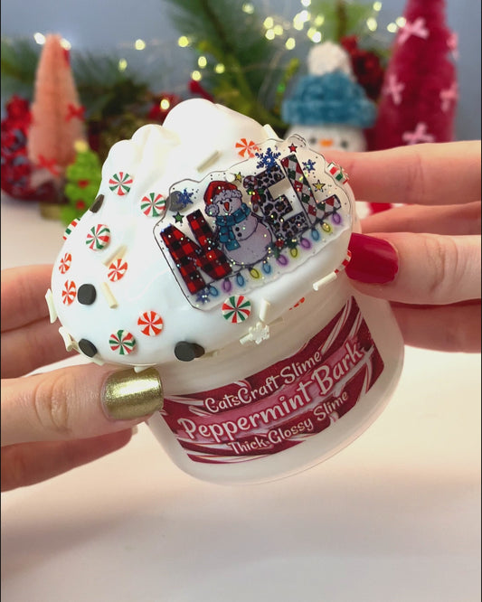 "Peppermint Bark" Thick Glossy Slime