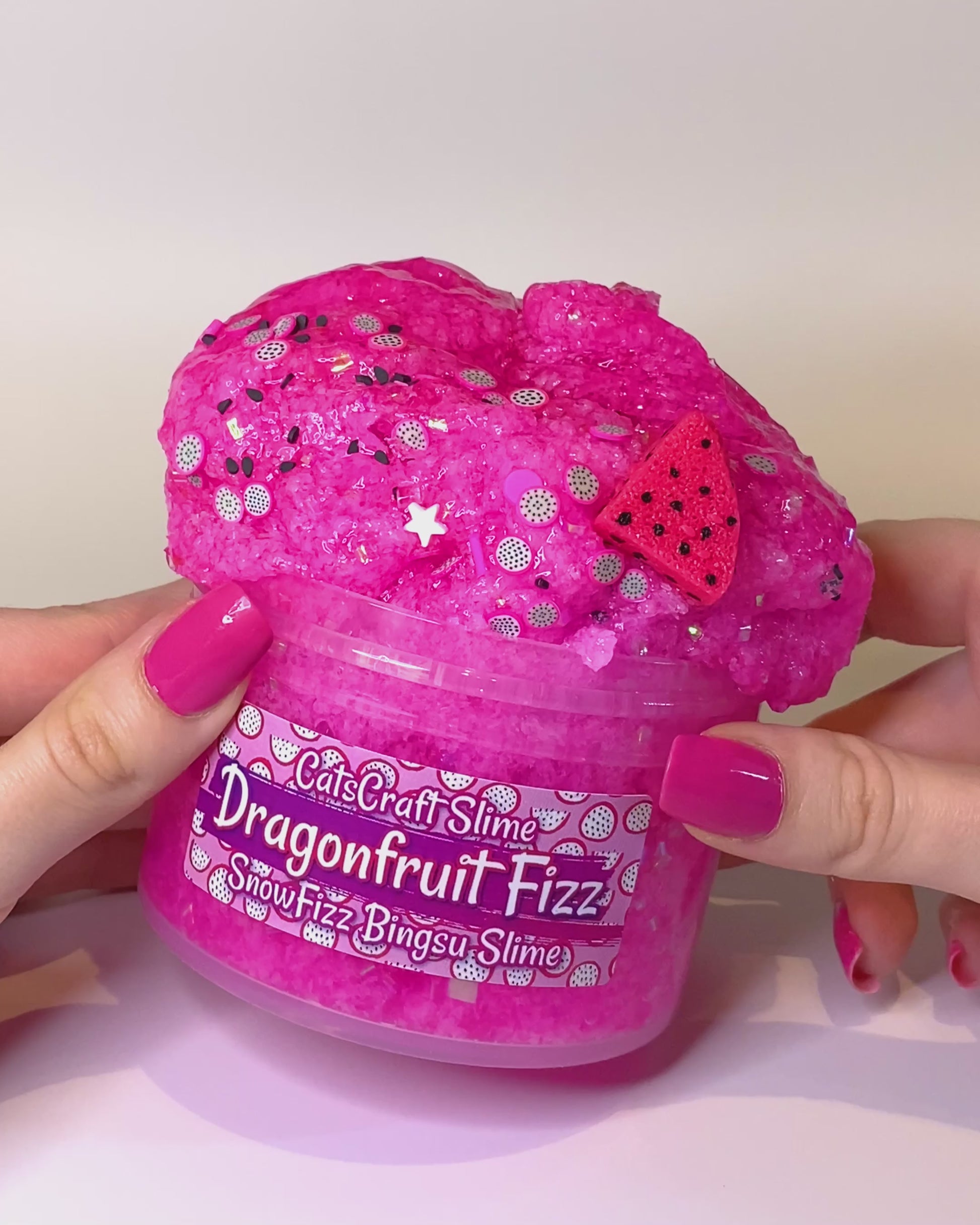 Frozen Dragon Fruit  Pink Snow Fizz Slime – Slime Fantasies