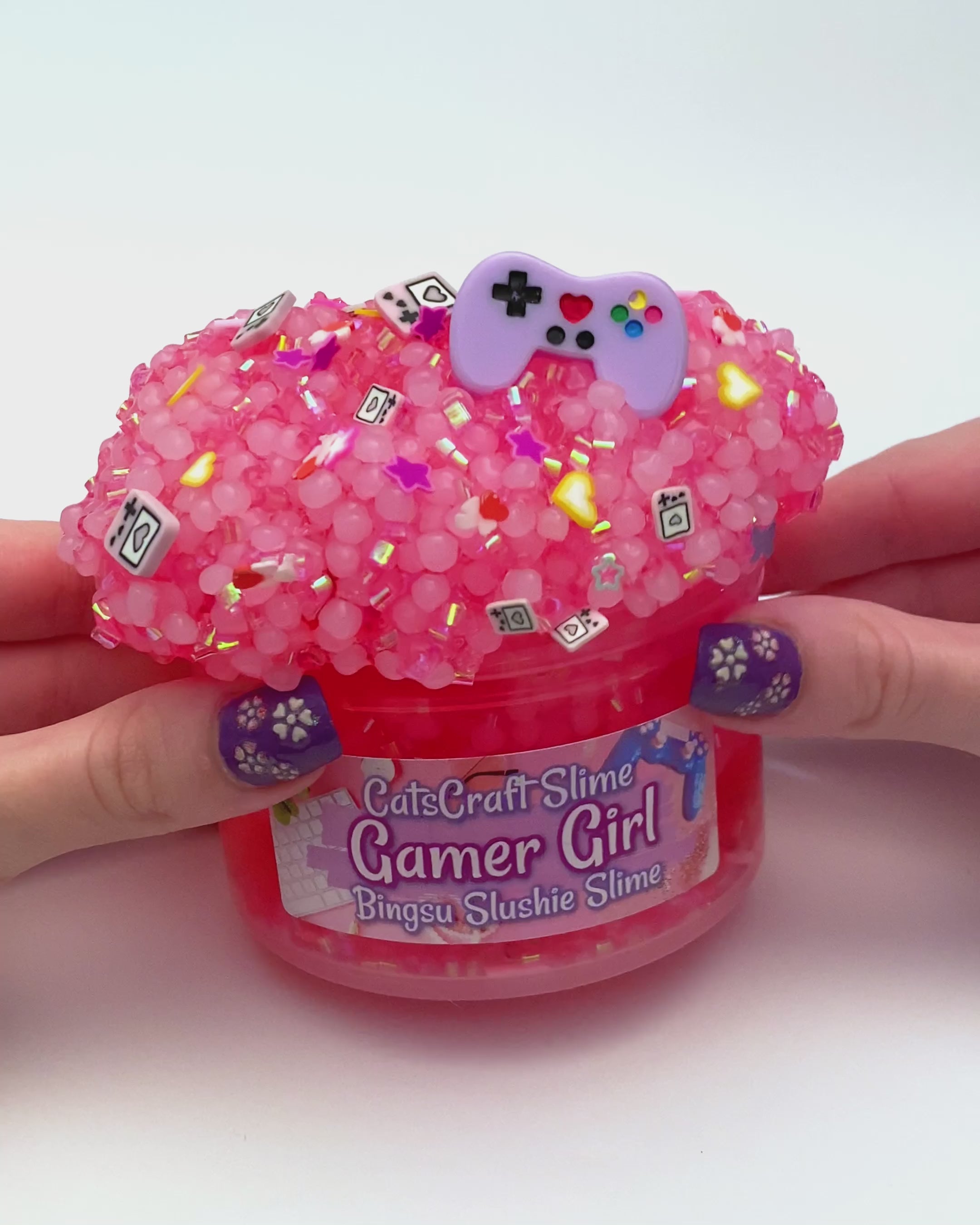 Bingsu Slushie Slime Gamer Girl SCENTED pink crystal clear bingsu an –  CatsCraftSlime