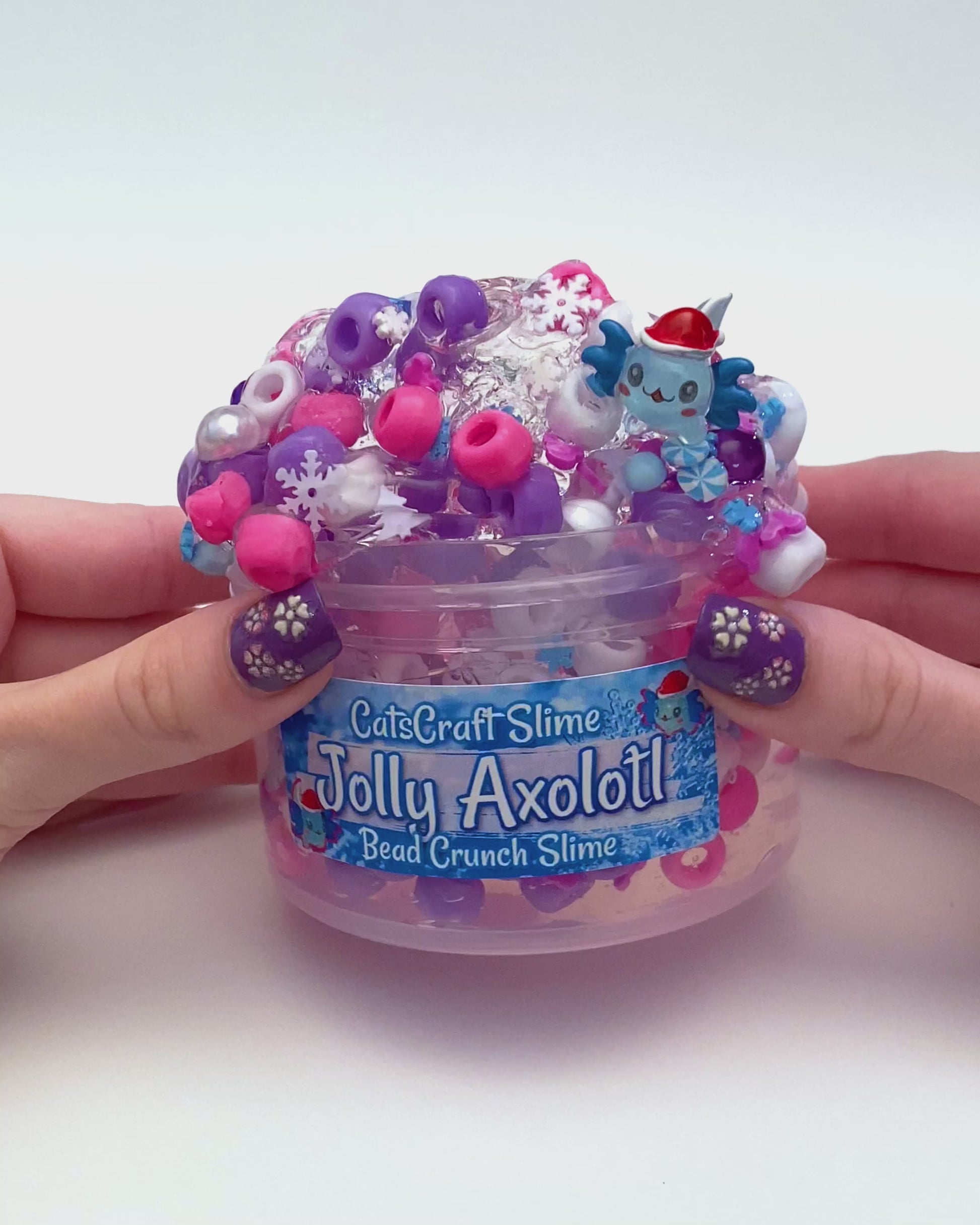 Bead Crunch Clear Slime Jolly Axolotl Scented Stretchy Slime ASMR 6 –  CatsCraftSlime