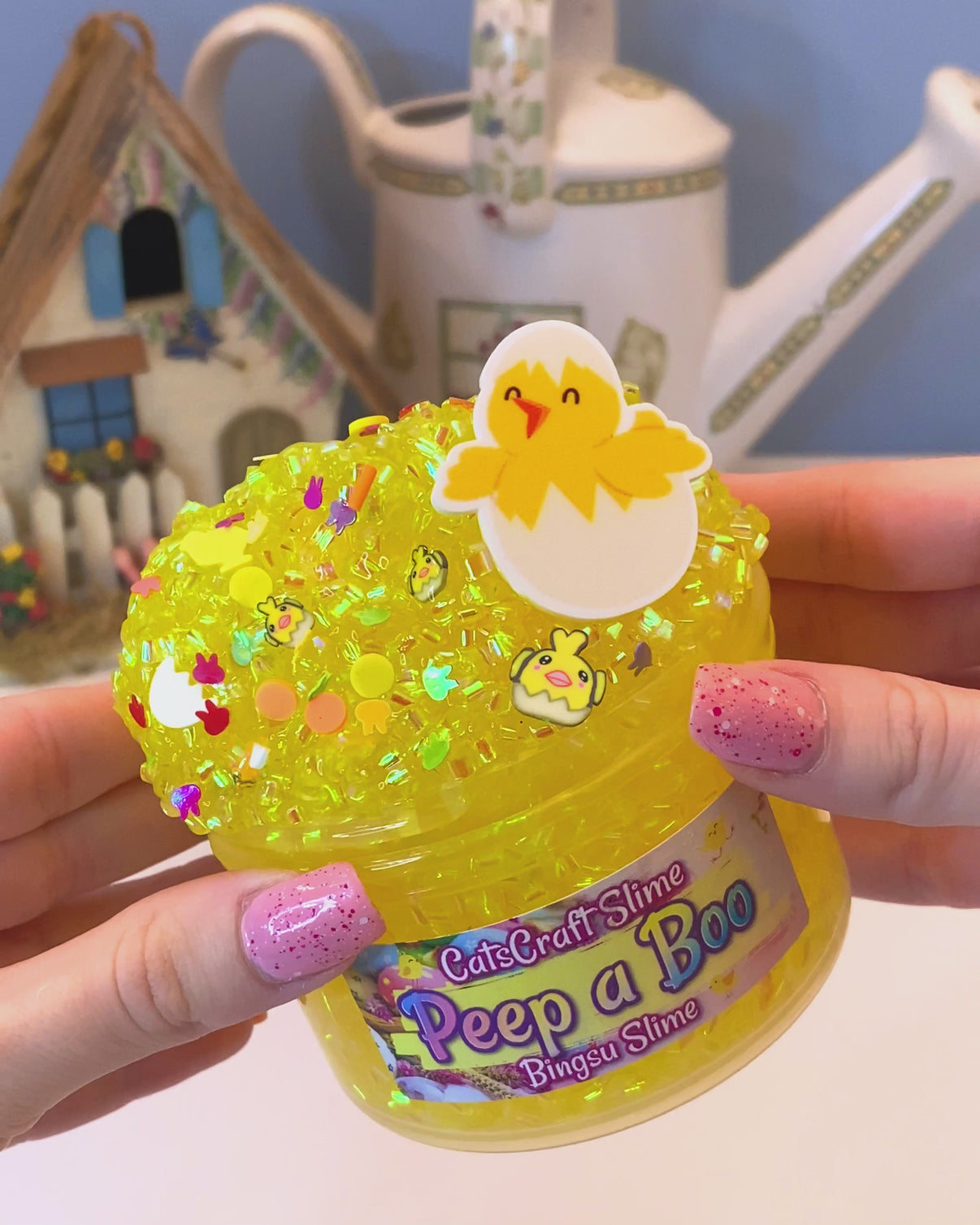 Bingsu Slime Peep A Boo Scented Clear Bingsu Bead Crunchy Asmr With