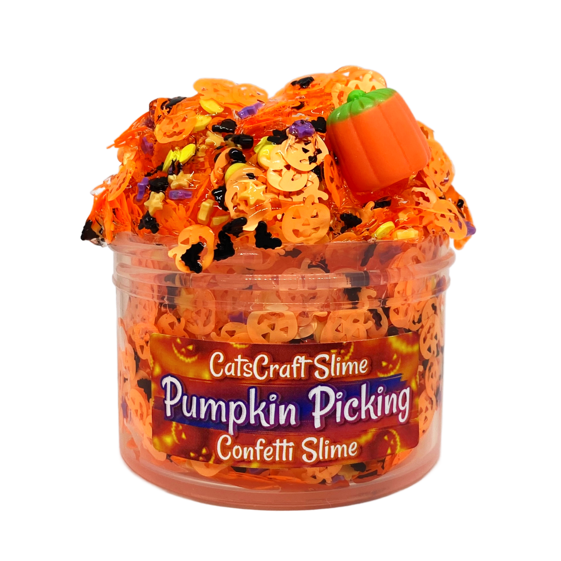 "Pumpkin Picking" Confetti Clear Slime