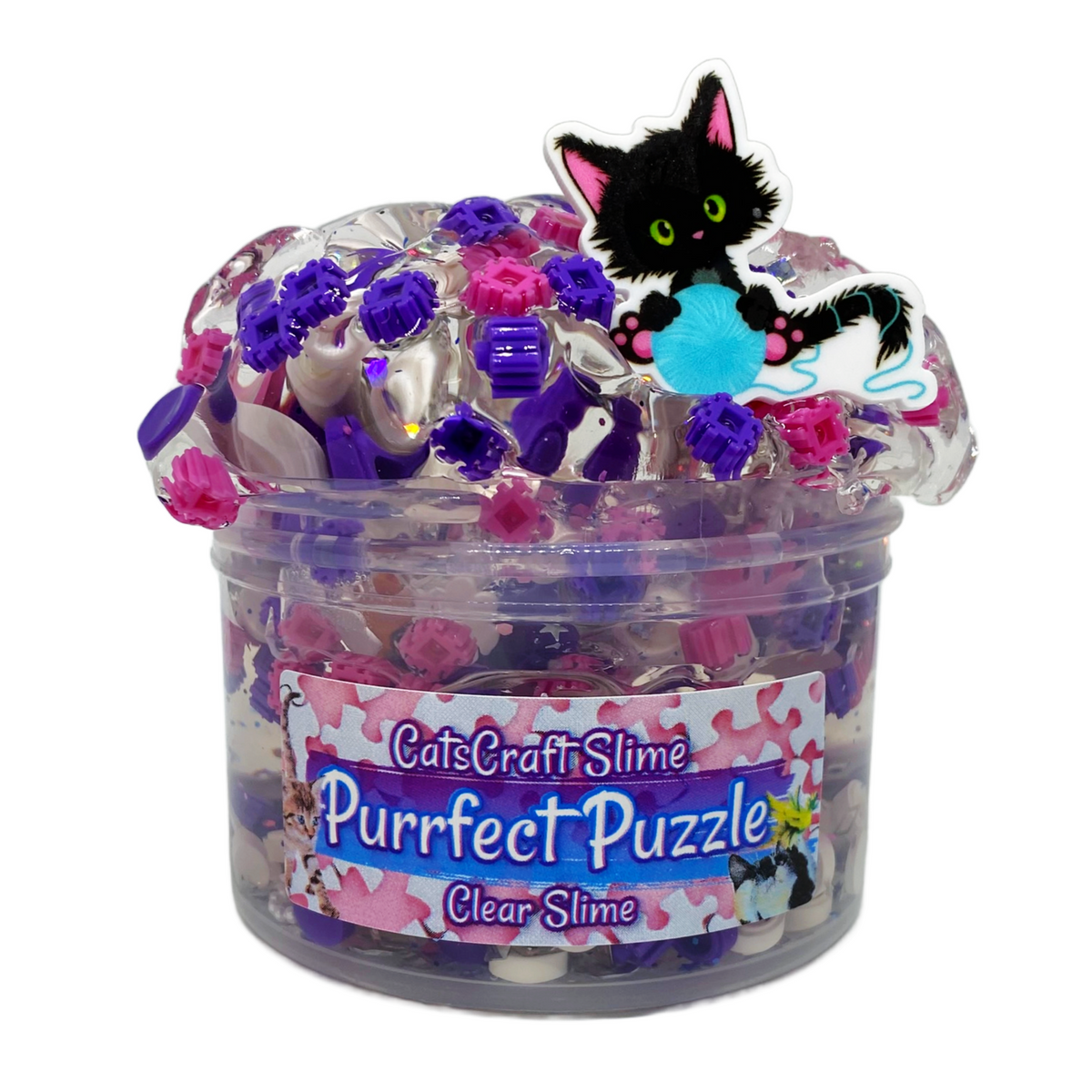 "Purrfect Puzzle" - Clear Slime
