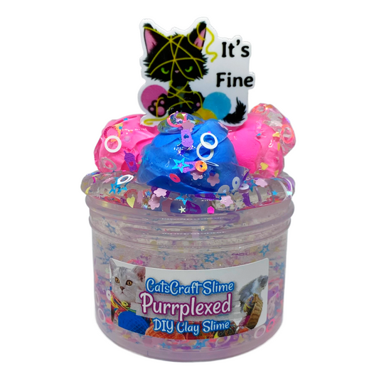 "Purrplexed" - DIY Clay Butter Clear Slime