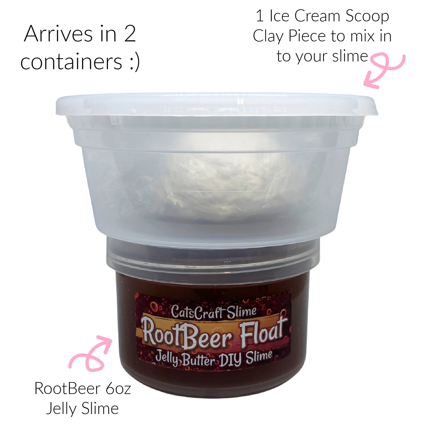 Jelly Butter Slime "Rootbeer Float" Scented Slime Inflating Soft ASMR 6 oz