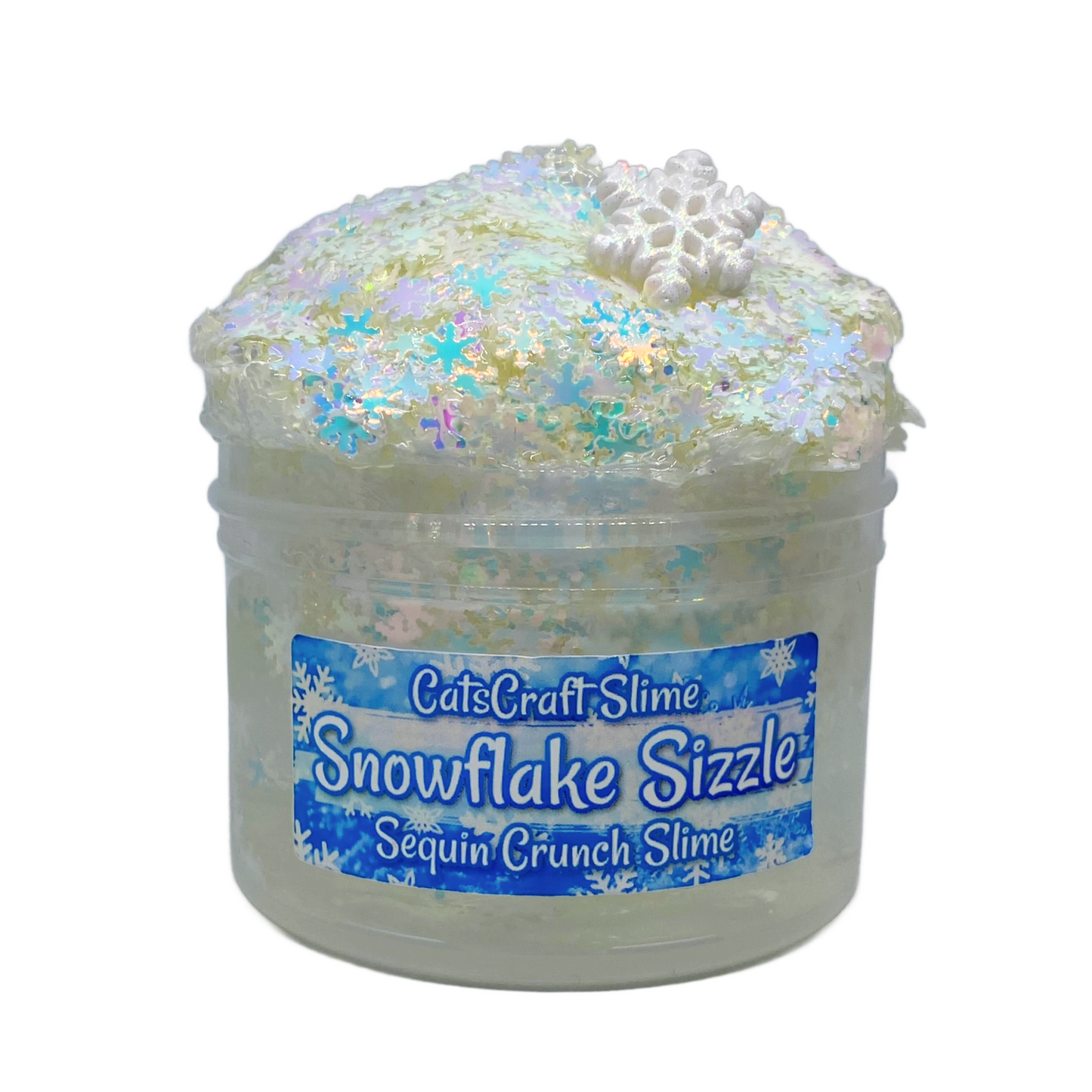 Sequin Crunch Clear Slime "Snowflake Sizzle" Crunchy