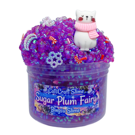 Bingsu Slime "Sugar Plum Fairy" SCENTED clear bingsu bead crunchy ASMR With Charm