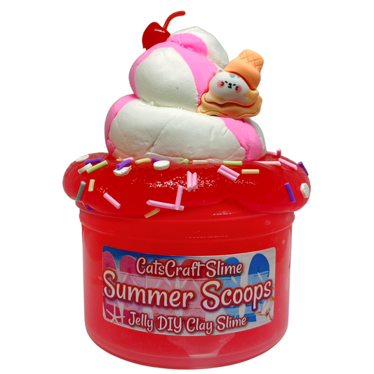 Jelly Butter Slime "Summer Scoops" Scented Slime Inflating Soft ASMR 6 oz