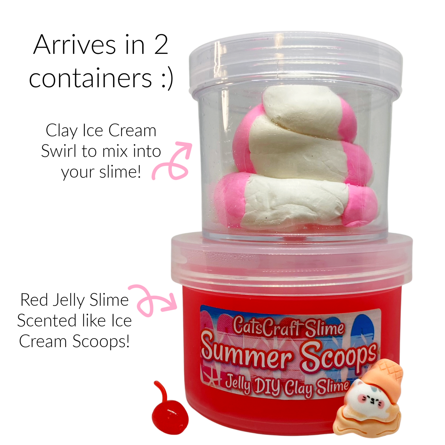 Jelly Butter Slime "Summer Scoops" Scented Slime Inflating Soft ASMR 6 oz