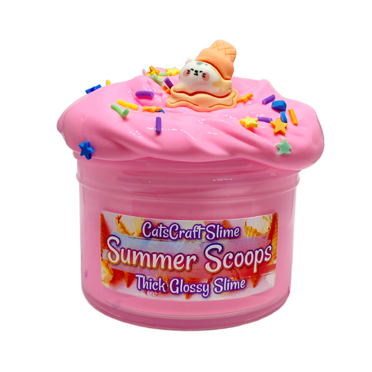 Thick Glossy Slime "Summer Scoops" SCENTED ASMR With Charm