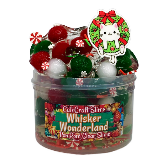 PomPom Clear Slime "Whisker Wonderland" Scented Stretchy Slime ASMR 6 oz