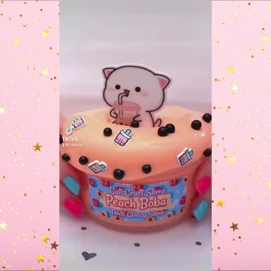 Peach Boba TNG Thick Slime Video