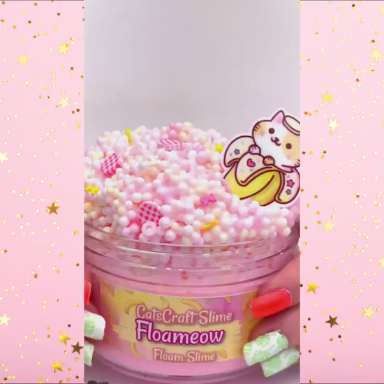 Jumbo Floam Slime Cat'n Crunch SCENTED crunchy ASMR foam beads with cat  charm