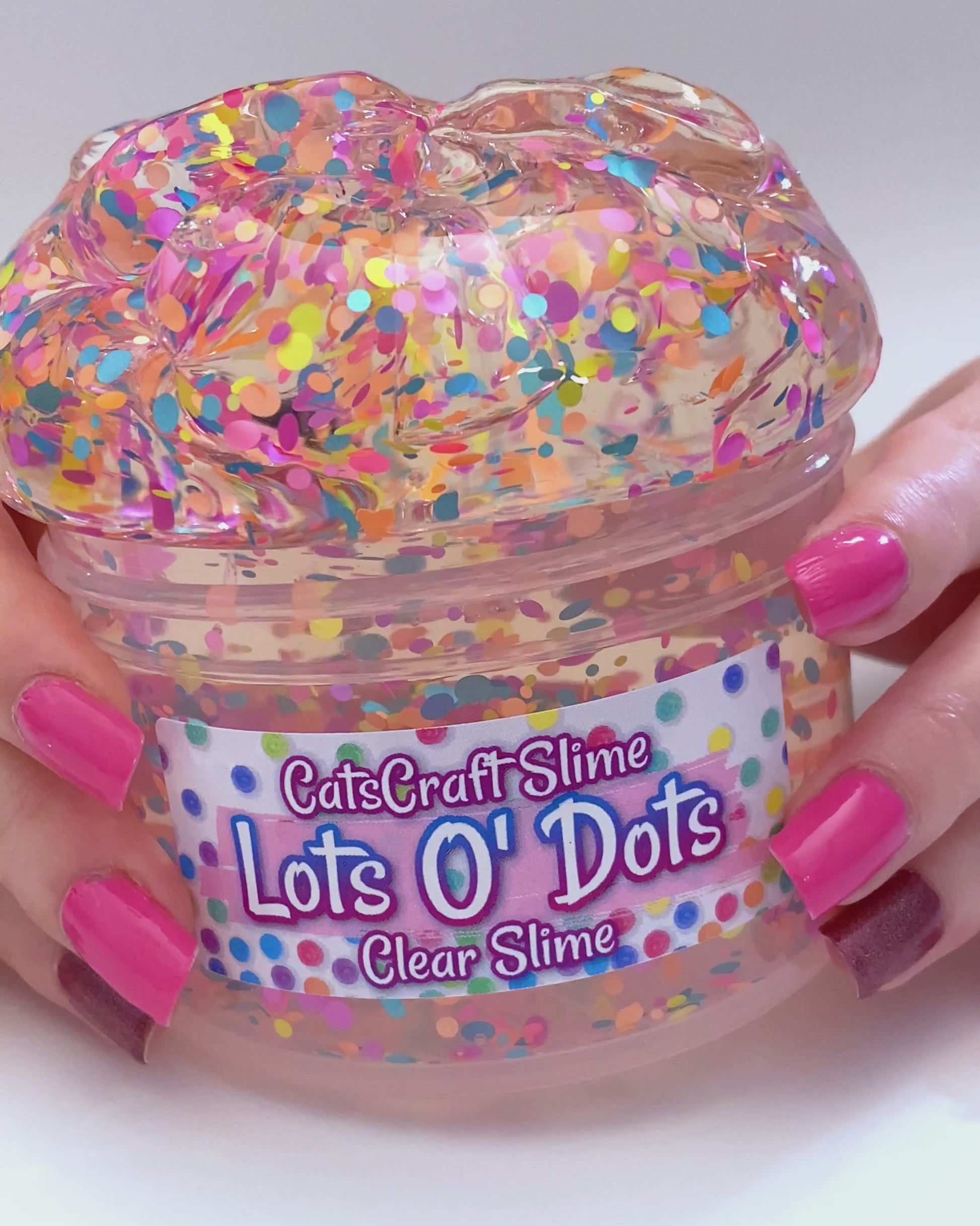 Clear Slime Lots O Dots Scented Rainbow Stretchy Confetti Glitter Slime  ASMR
