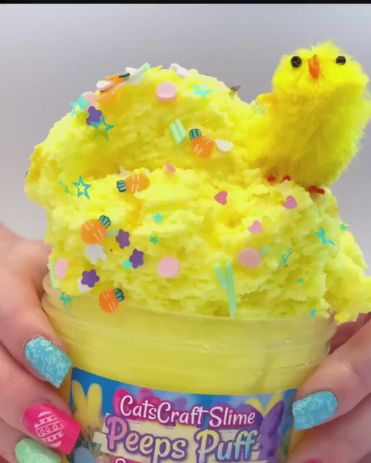 peeps puff snow dough slime video