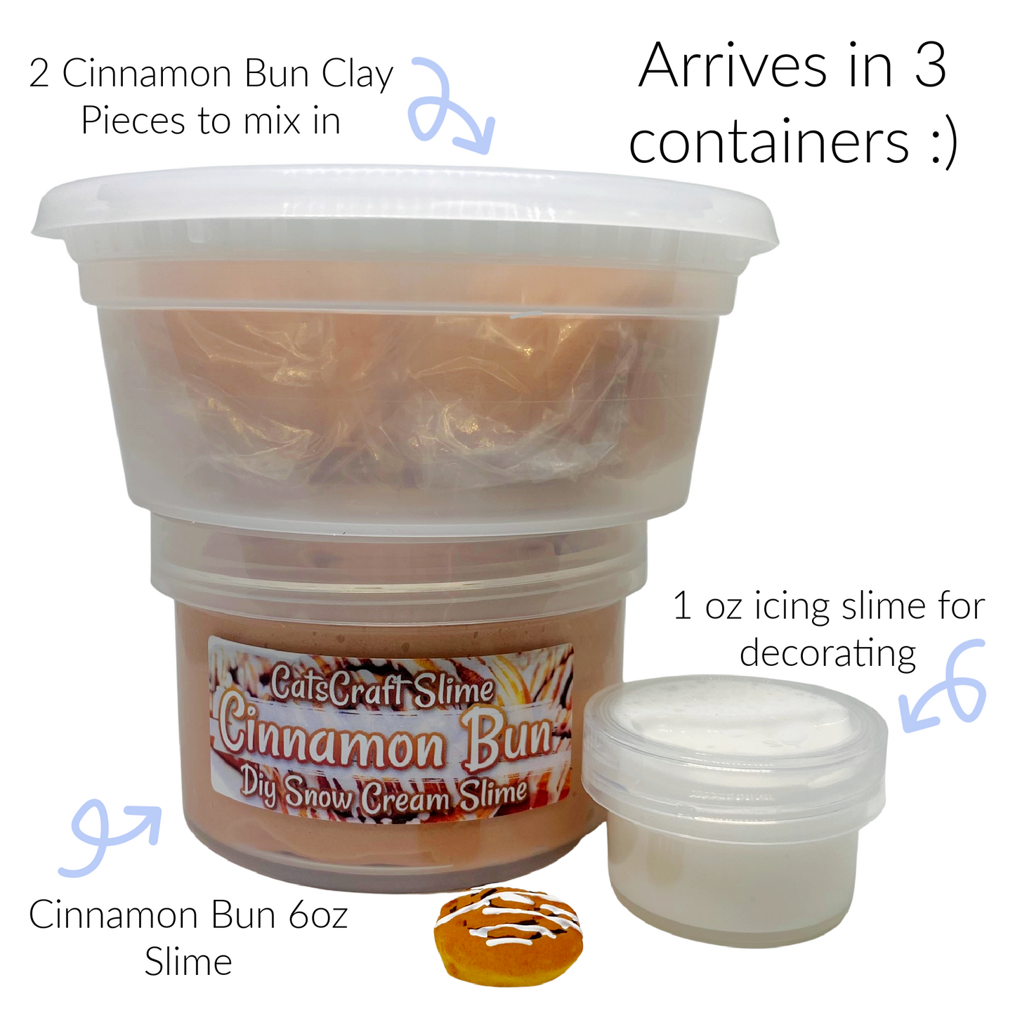 DIY Snow Cream Slime "Cinnamon Bun" Scented Clay Cinnabun Slime Kit ASMR