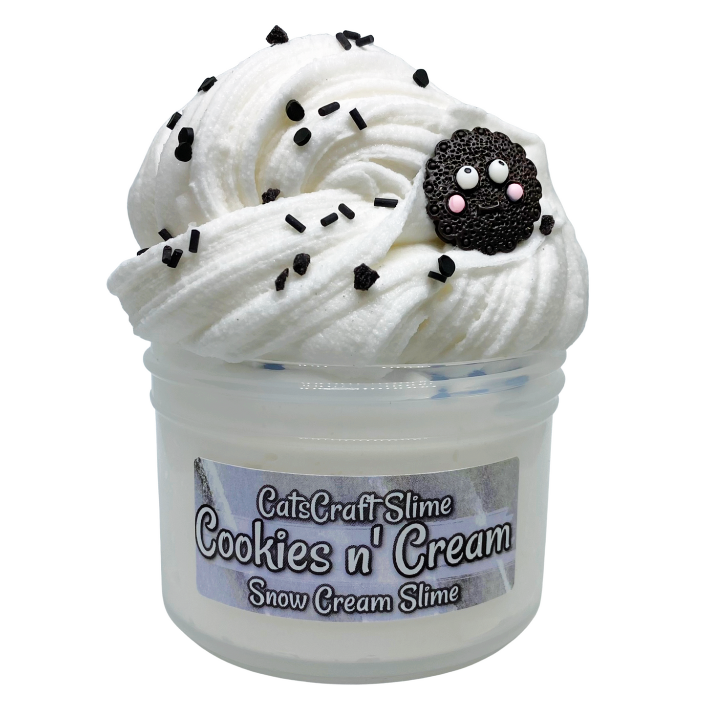 Snow Cream Slime "Cookies n' Cream" Sprinkles Scented with Charm and Inflating Soft ASMR