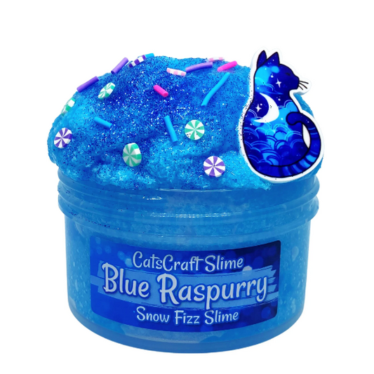 Snow Fizz "Blue Raspurry" Scented crunchy Slime ASMR with Charm