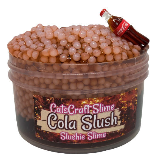 Slushie Slime "Cola Slush" SCENTED clear Slushee bead crunchy ASMR with Soda Bottle Charm