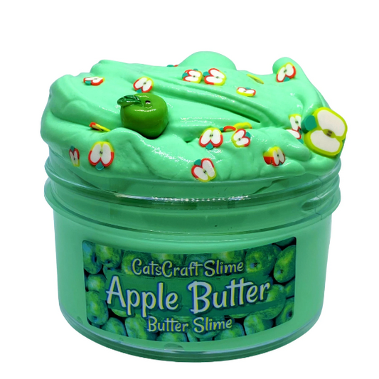 Butter Slime "Apple Butter" Green Sprinkles Scented with Charm Inflating Soft ASMR
