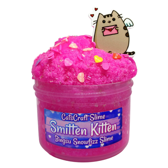 Snow Fizz Bingsu "Smitten Kitten" Scented crunchy Slime ASMR with Charm