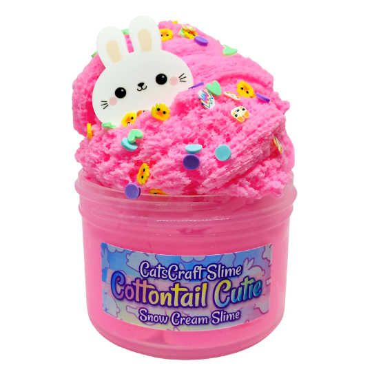 Snow Cream Slime "Cottontail Cutie" Sprinkles Scented with Easter Bunny Charm Inflating Soft ASMR