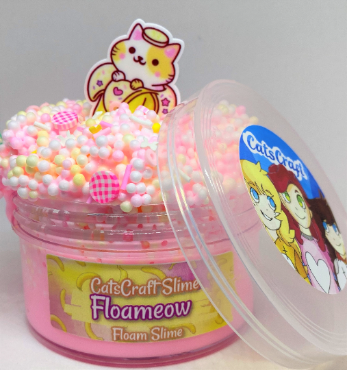 Strawberry Cheesecake Floam Slime Clear Based Slime W/ Foam Beads scented -   Israel