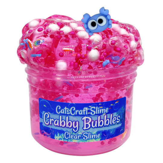 Clear Slime "Crabby Bubbles" Scented Stretchy Slime ASMR 6 oz