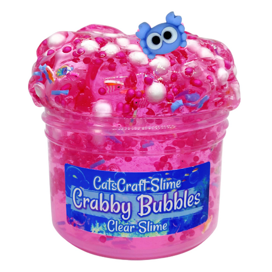 Clear Slime "Crabby Bubbles" Scented Stretchy Slime ASMR 6 oz