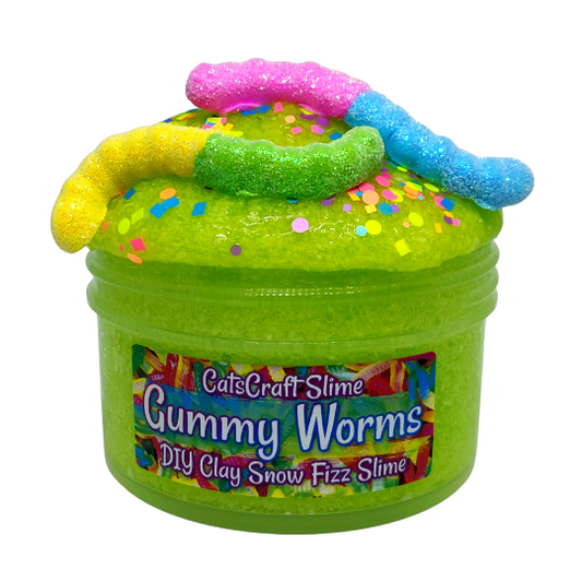 DIY Snow Fizz x Butter Slime "Gummy Worms" Scented crunchy Slime Kit ASMR