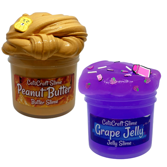 Slime "Peanut Butter and Grape Jelly" SCENTED ASMR Butter and Jelly Duo slimes